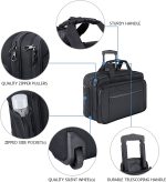 KROSER Rolling Laptop Bag Premium Wheeled Briefcase Fits Up to 17.3 Inch Laptop Water-Proof Overnight Roller Case Computer Bag with RFID Pockets for Travel/Business/School/Men/Women-Black - Image 5